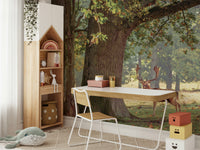 A detail shot of the sunbeams filtering through the trees.

