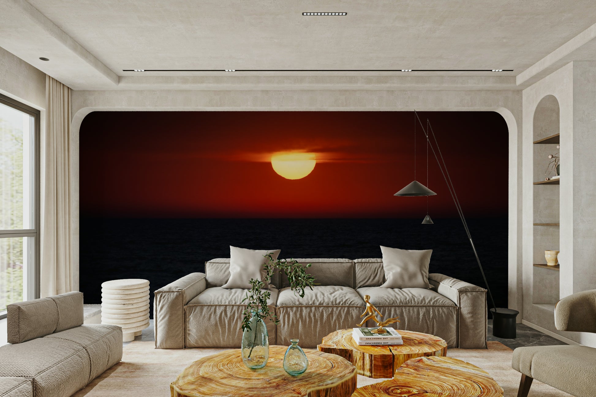 Sun Down coastal wall mural

