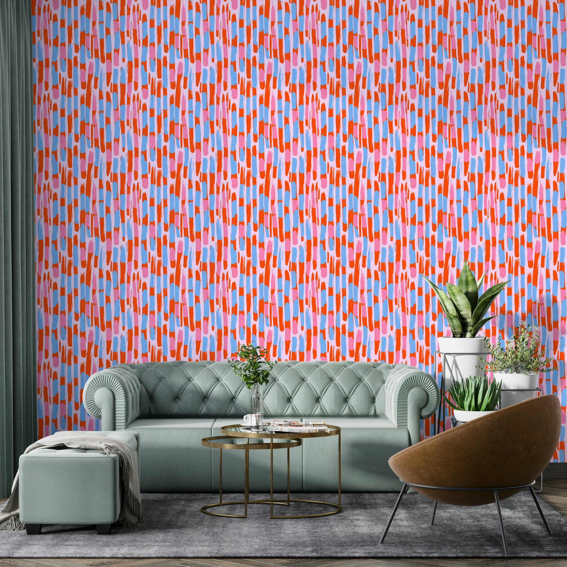 Painterly Pulse bold mural wallpaper

