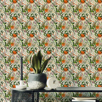 Botanical Orange Motif botanical wall mural

