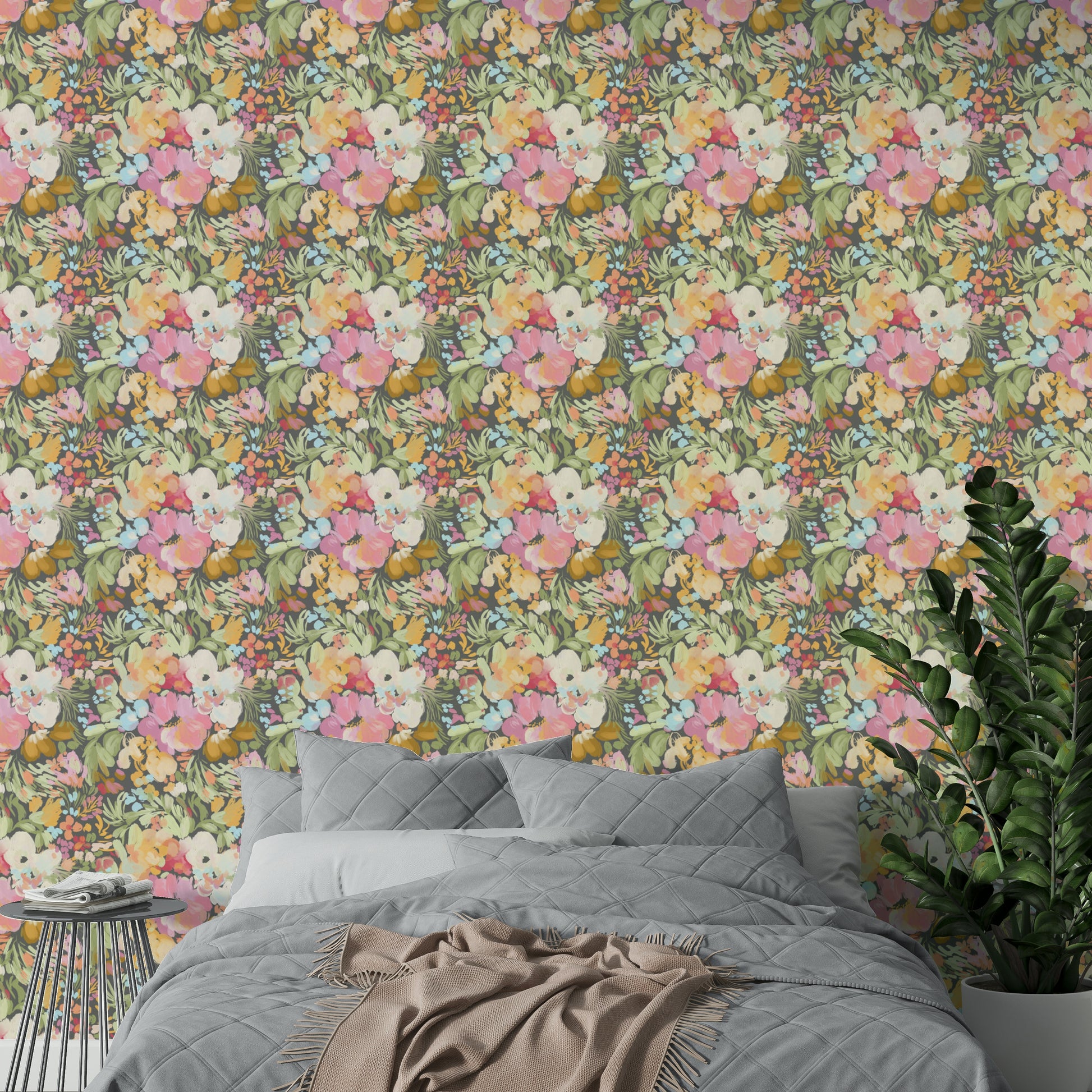Spring Painterly Florals watercolor wallpaper