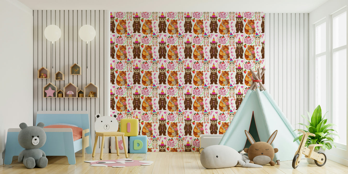 The wallpaper for walls being admired in a home.