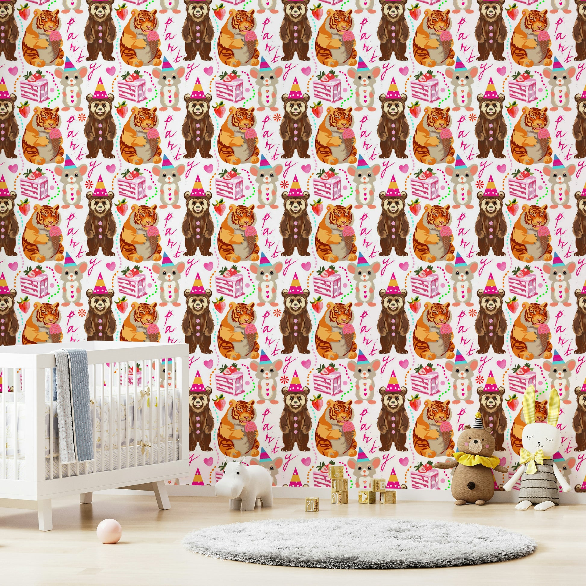 A detail shot of the colorful balloons and confetti.