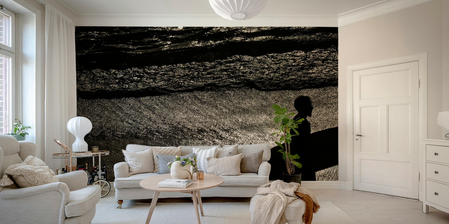 A high-angle view of the wall mural with natural light.

