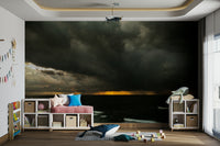 An angled shot of the mural's classic color palette.

