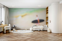 The peel and stick wallpaper showing realistic water.

