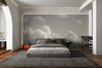 A classic cloud scene wallpaper for walls with a painted look.



