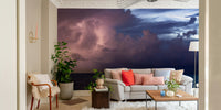 An artistic coastal landscape mural for home decor.

