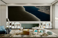 A calming ocean wave wallpaper mural that defines a space.

