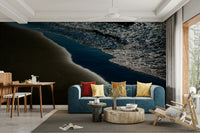 A beautiful wide-angle wall mural of the sea.

