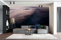 A beautiful abstract ocean wall mural for a living room.

