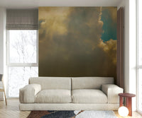 An artistic nature escape mural for home decor.

