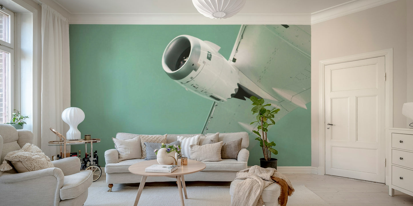 A beautiful modern art wall mural for a living room.

