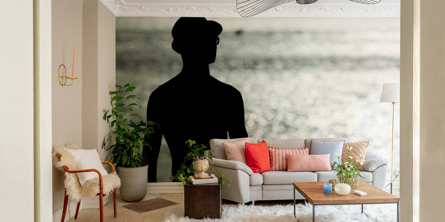 An artistic nature escape mural for home decor.

