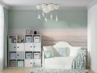 A calming abstract wave wallpaper mural that defines a space.

.

