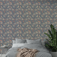 A contemplative birdcage design wallpaper mural for a feature wall.

