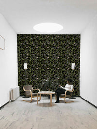 A contemplative floral pattern wallpaper mural for a feature wall.

