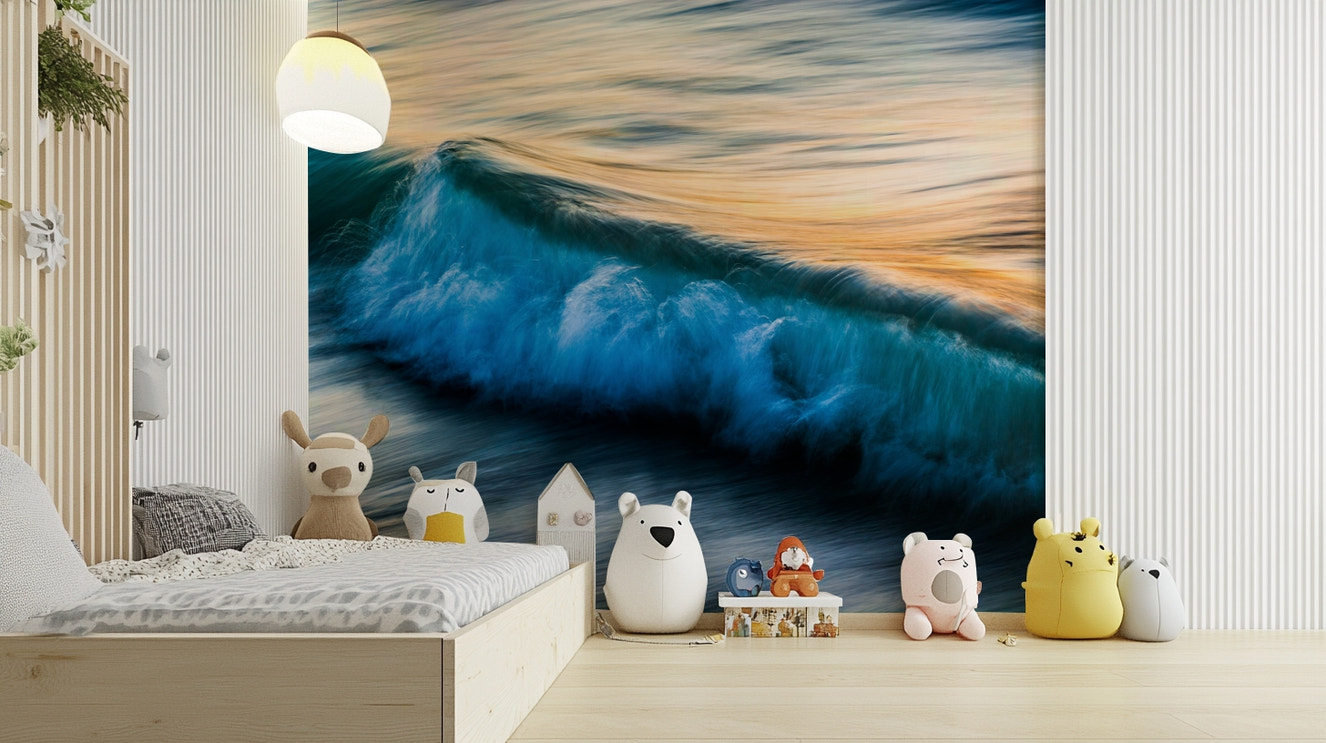 A beautiful abstract wave wallpaper mural for a modern home.

