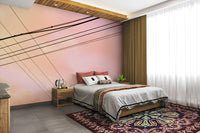 A beautiful modern art wall mural for a living room.

