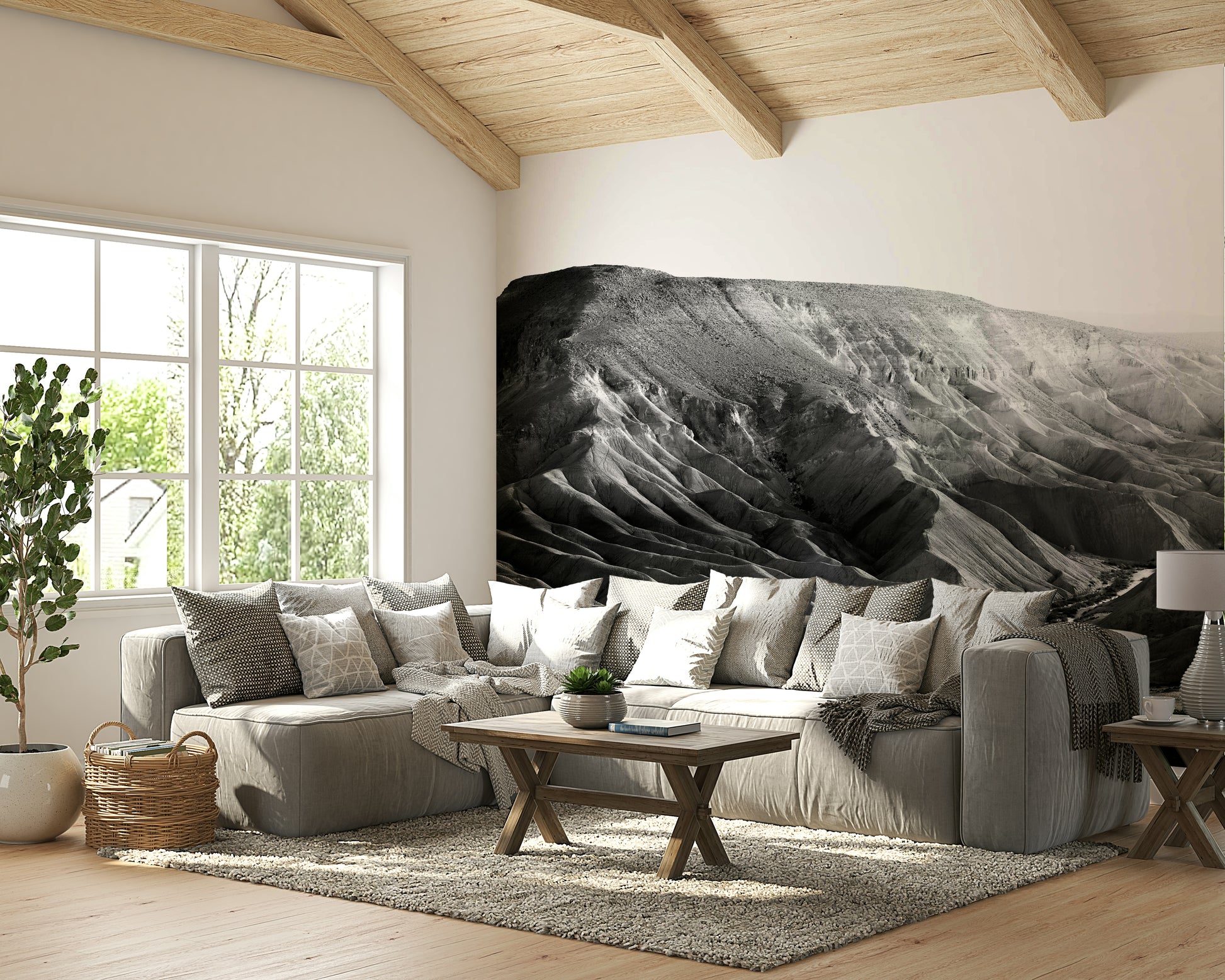 A serene desert landscape wall mural for your decor.

