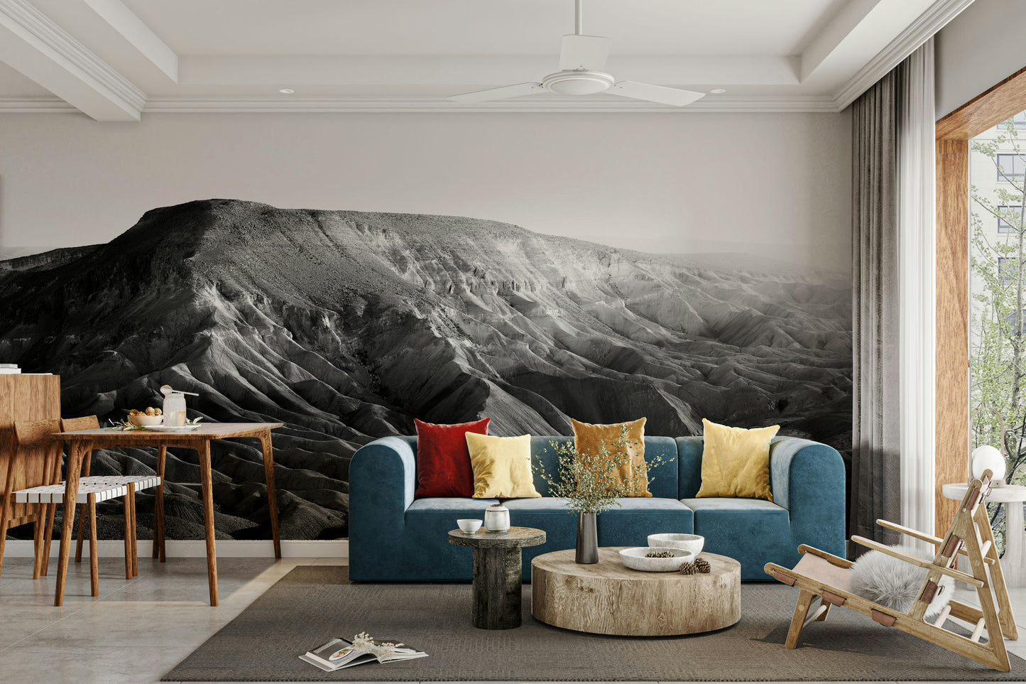 A contemplative rocky desert wallpaper mural for a feature wall.

