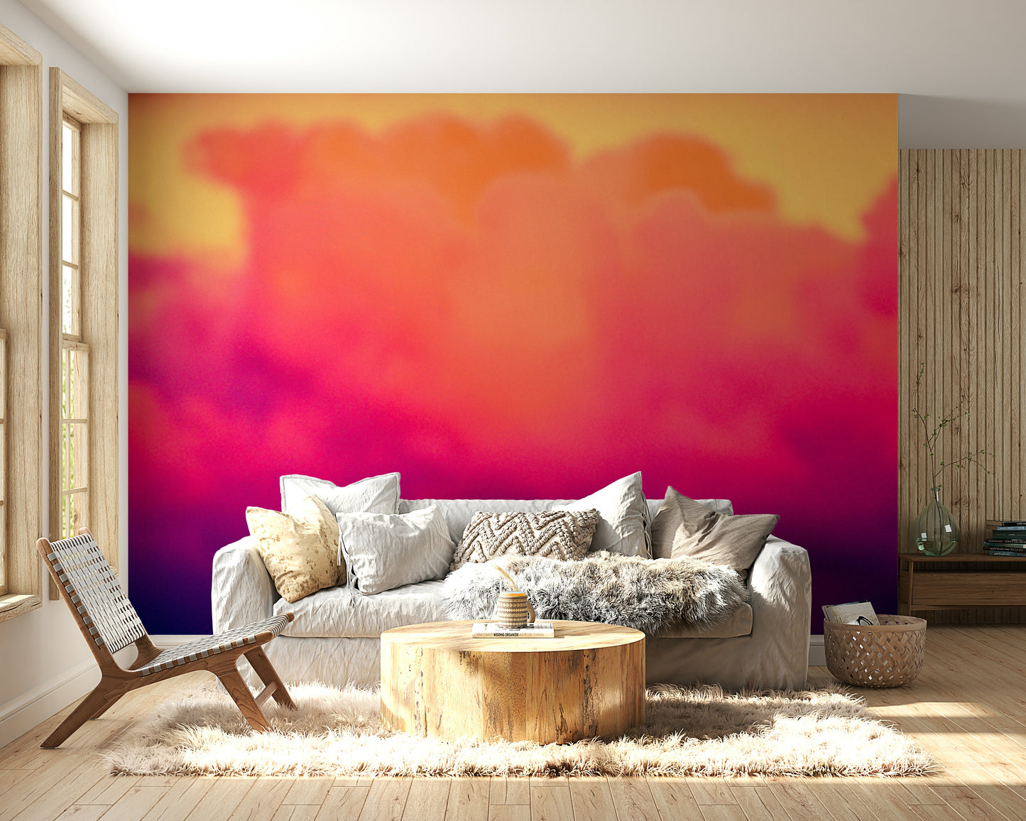 An artistic nature inspired mural for home decor.

