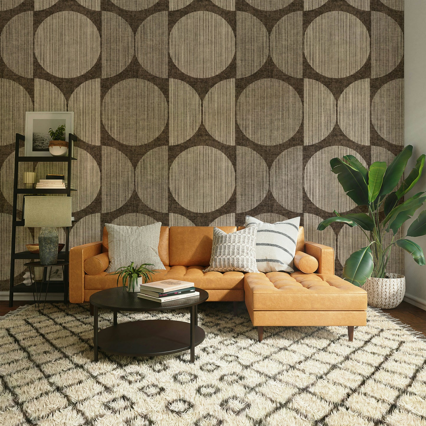 A contemplative modern design wallpaper mural for a feature wall.

