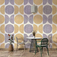 A beautiful Bauhaus circle wallpaper mural for a modern home.

