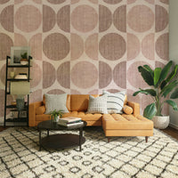 A peaceful modern design mural on decorative wallpaper.



