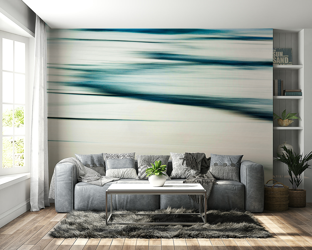 A beautiful emotional ocean wallpaper mural for a modern home.

