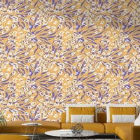 A calming abstract design wallpaper mural that defines a space.

