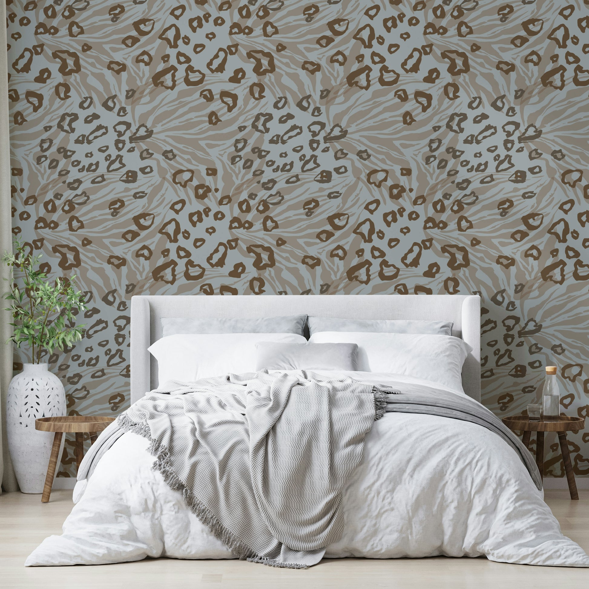A calming serene animal wallpaper mural that defines a space.

