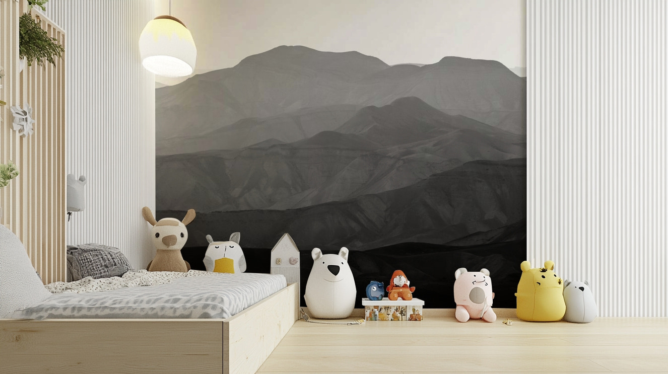 A beautiful desert mountain wallpaper mural for a modern home.

