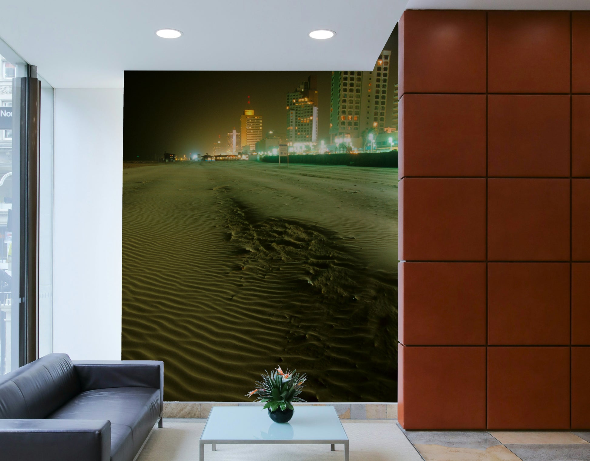 An artistic nature seascape mural for home decor.

