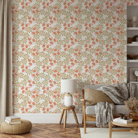 A classic floral wallpaper for walls with a vibrant theme.

