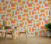 A contemplative geometric design wallpaper mural for a feature wall.


