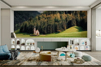 A serene Italian Alps wall mural for your decor.

