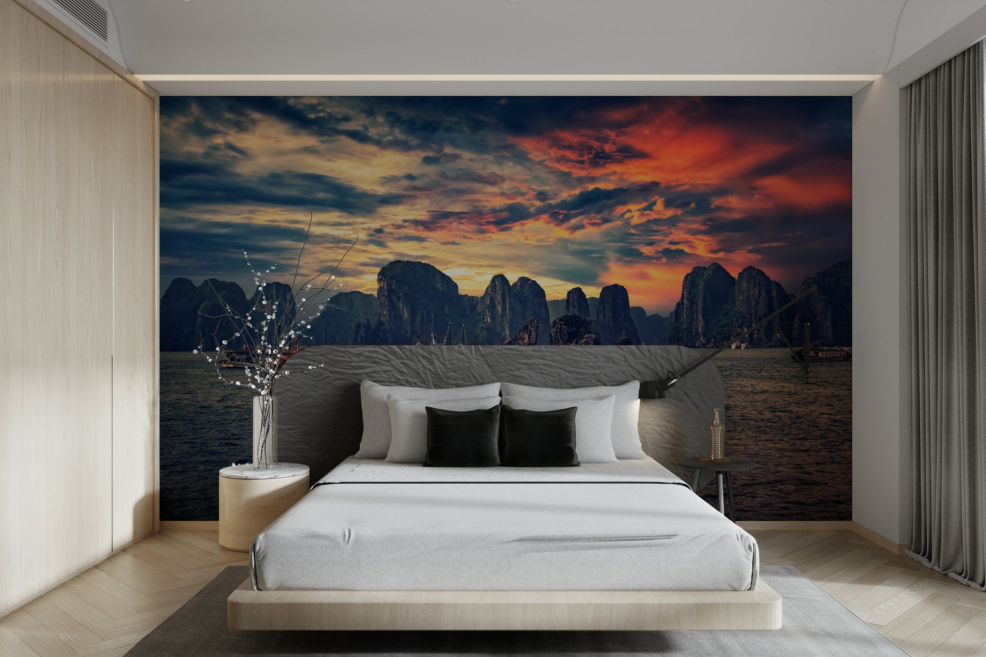 A tranquil scenic bay wall mural for your decor.

