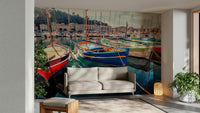 A high-quality peaceful port wall mural for walls.

