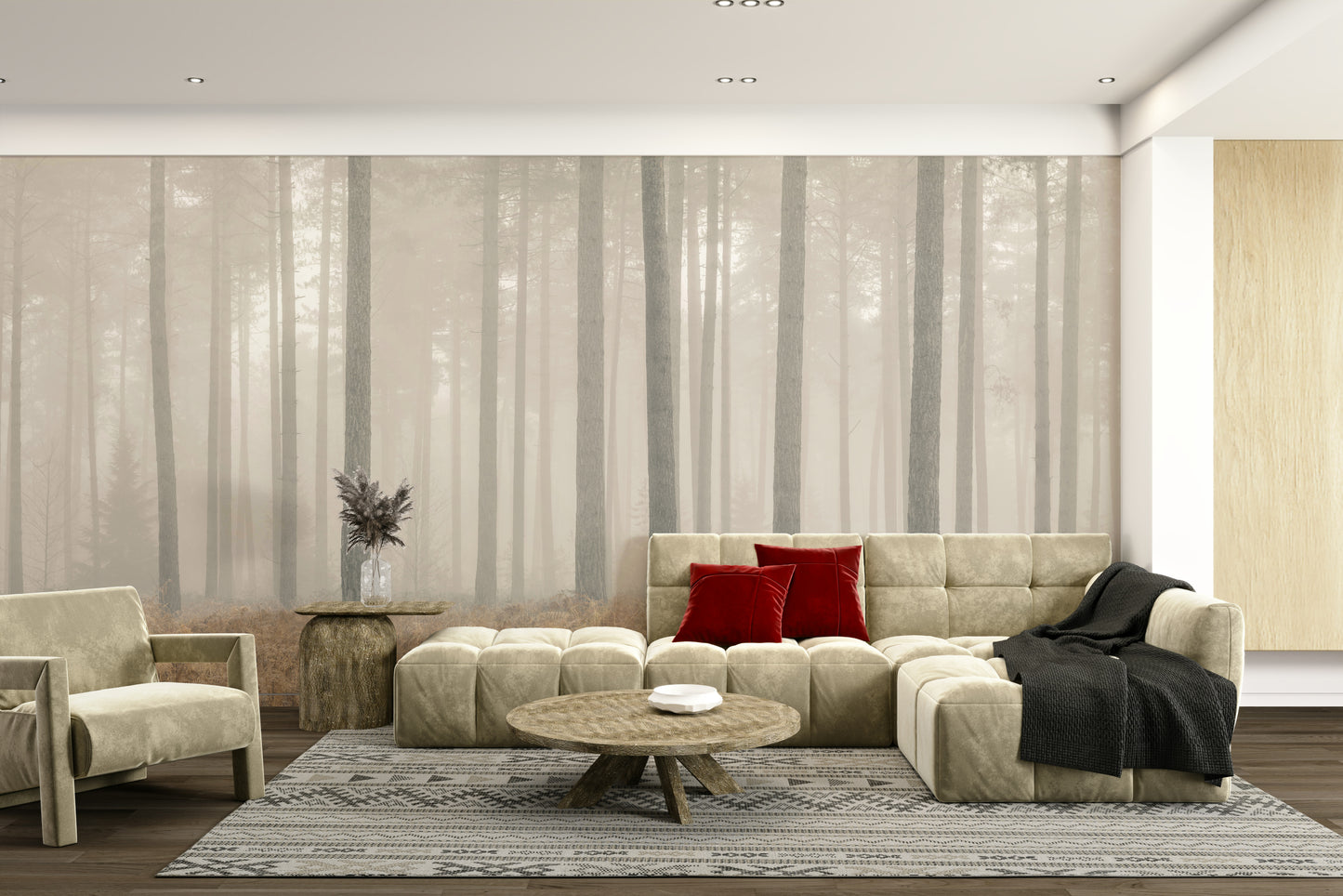 A serene subtle pattern wall mural for your decor.

