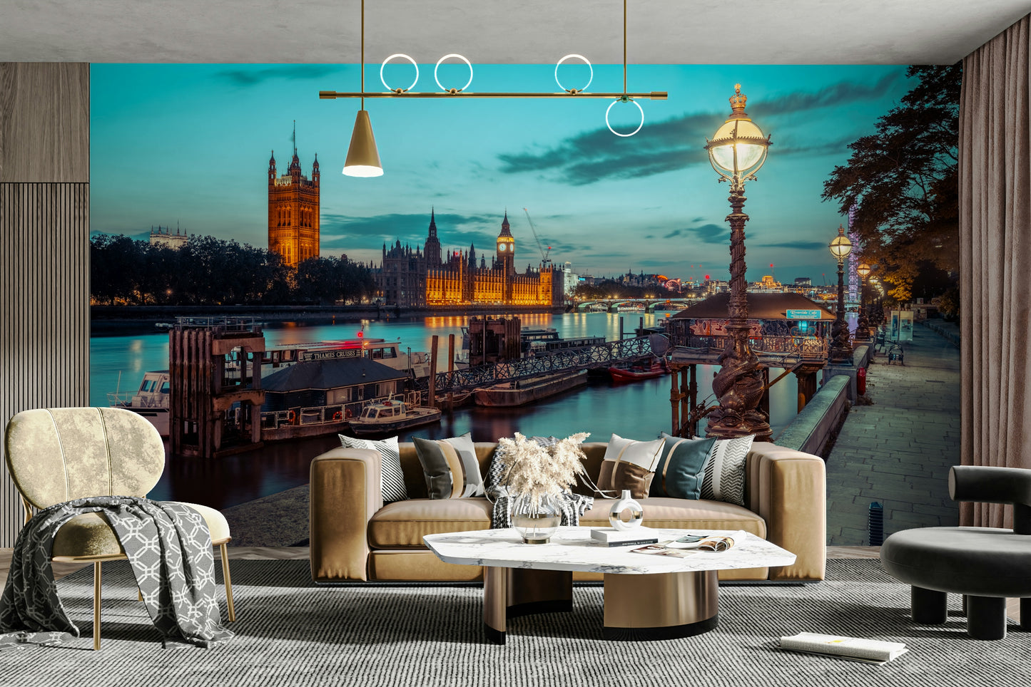 Twilight Thames Embrace Wall Mural