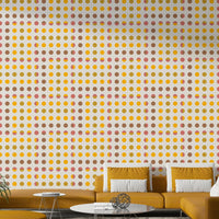 Modern geometric wallpaper with evenly spaced dots for stylish home decor.