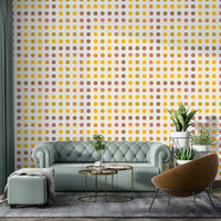 Mod Dots 1 Wallpaper — fun, contemporary pattern of dots for stylish interior walls.