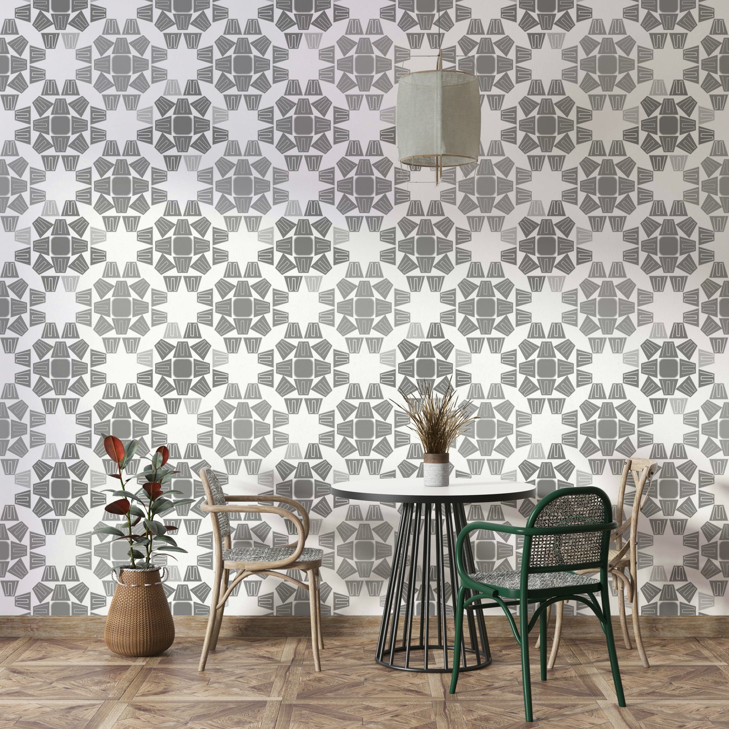A beautiful subtle gray wallpaper mural for a modern room.

