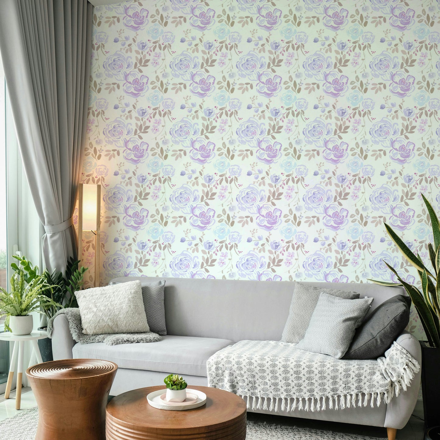 An artistic nature inspired mural for home decor.


