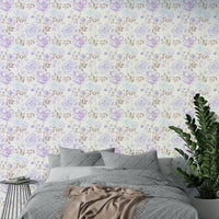 A calming floral design wallpaper mural that defines a space.

