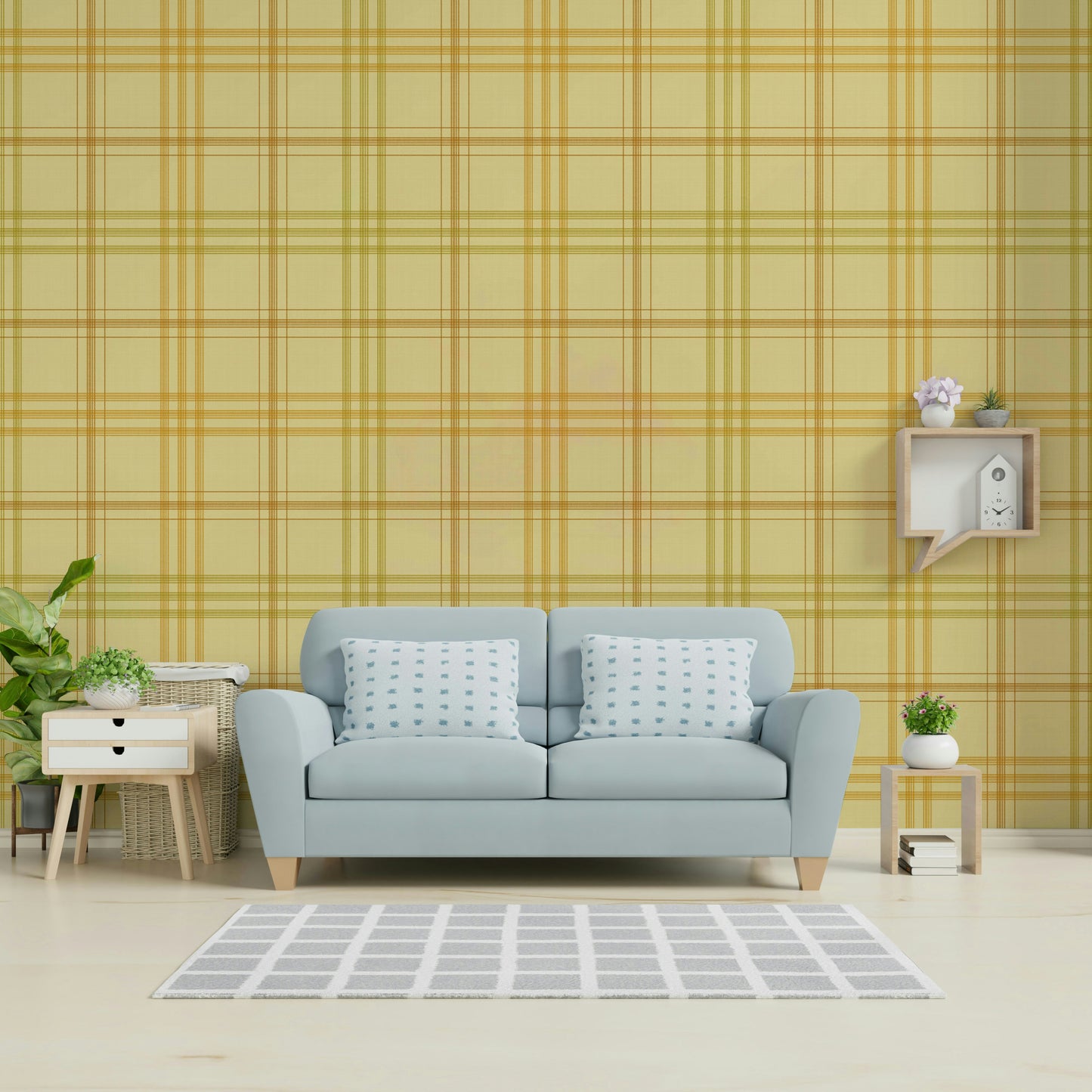 A classic plaid pattern wallpaper for walls.


