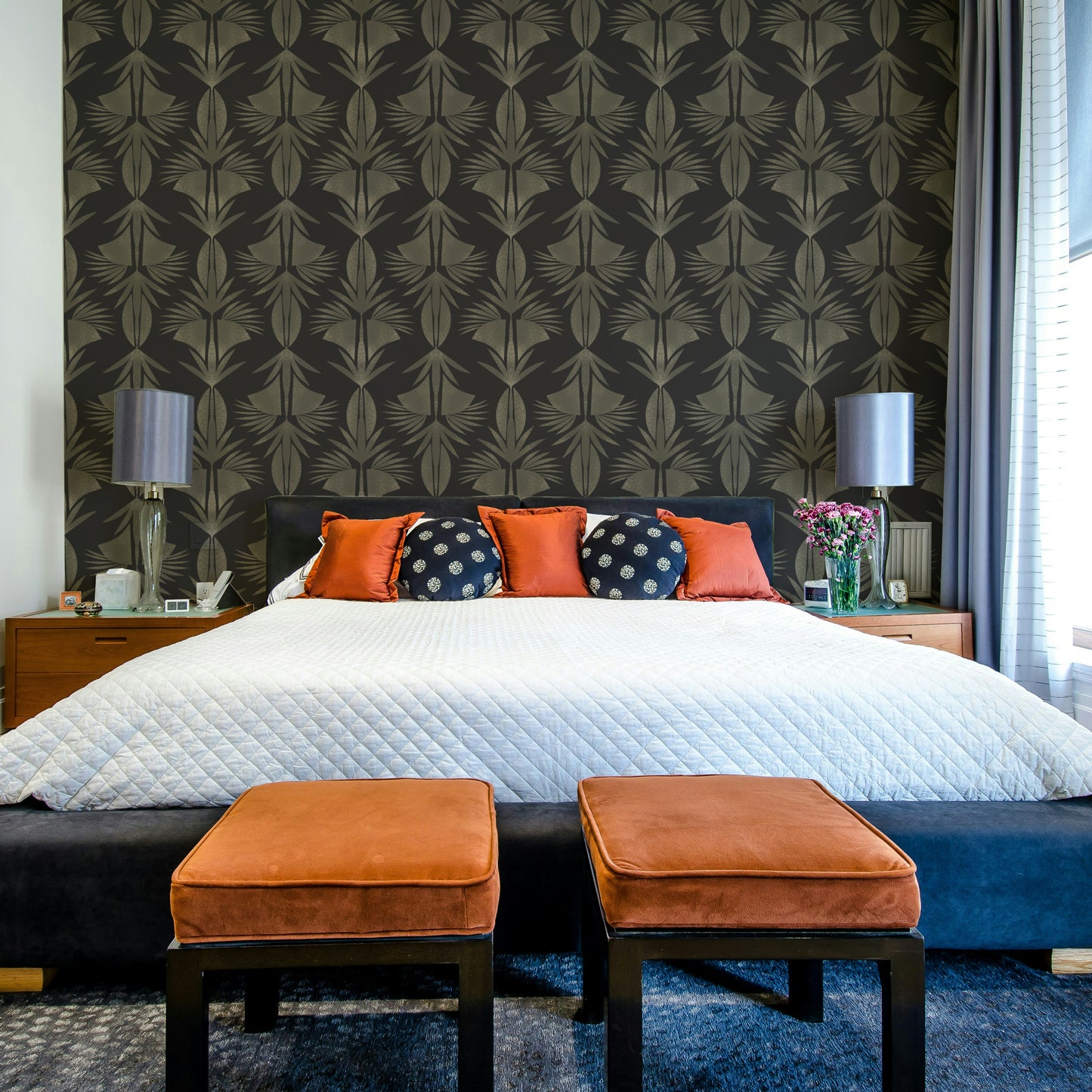 A classic Art Deco wallpaper for walls.


