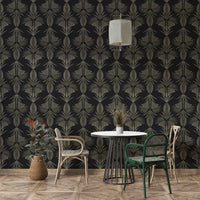 A graceful subtle leaf wall mural in rich, sophisticated tones.

