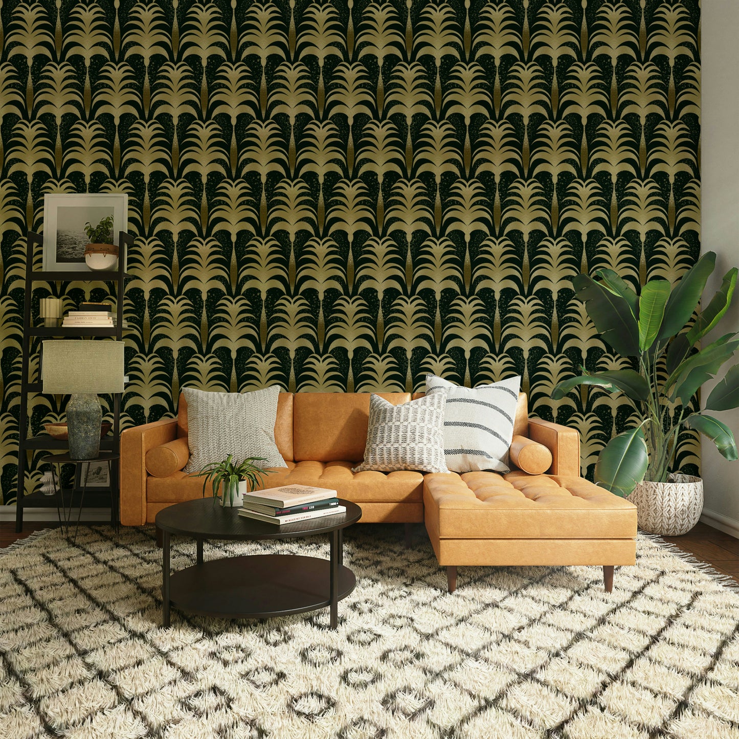 A contemplative exotic design wallpaper mural for a feature wall.


